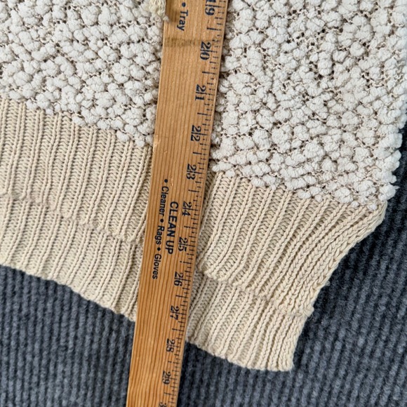 Miracle Womens M Cream Textured Hoodie Knit‎ Pullover Cozy Sherpa Style Sweater - Picture 7 of 9